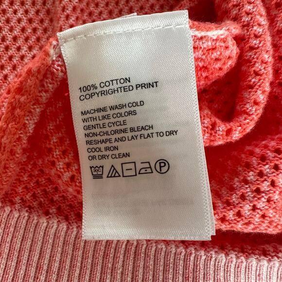 Tommy Bahama Courtside Palm V-Neck Coral Mesh Lightweight Pullover Sweater US M - Picture 10 of 10